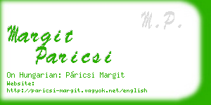 margit paricsi business card