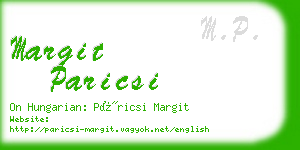 margit paricsi business card